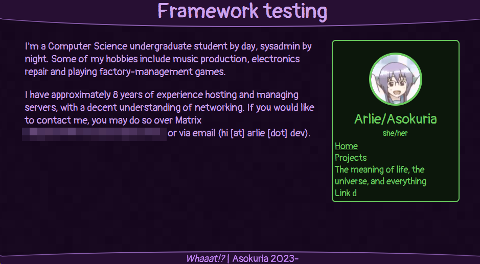 screenshot of old design of website